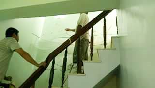 台南安南區人力公司宿舍，樓板二次施工縫天花板、樓梯轉台漏水4